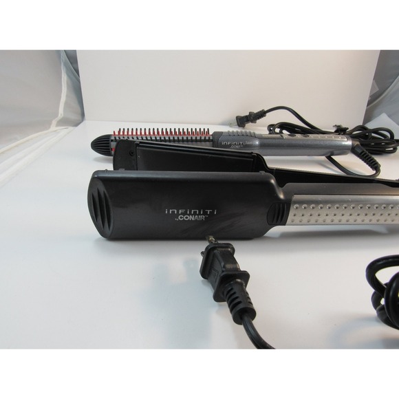 Conair Infiniti Pro Hair Care Styling Tools Lot Flat Iron Brush Set - Lot Of 2 - Picture 2 of 8